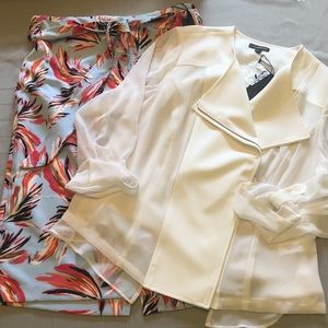 NWT 2pc Lane Bryant Outfit Skirt Shirt Sz 14